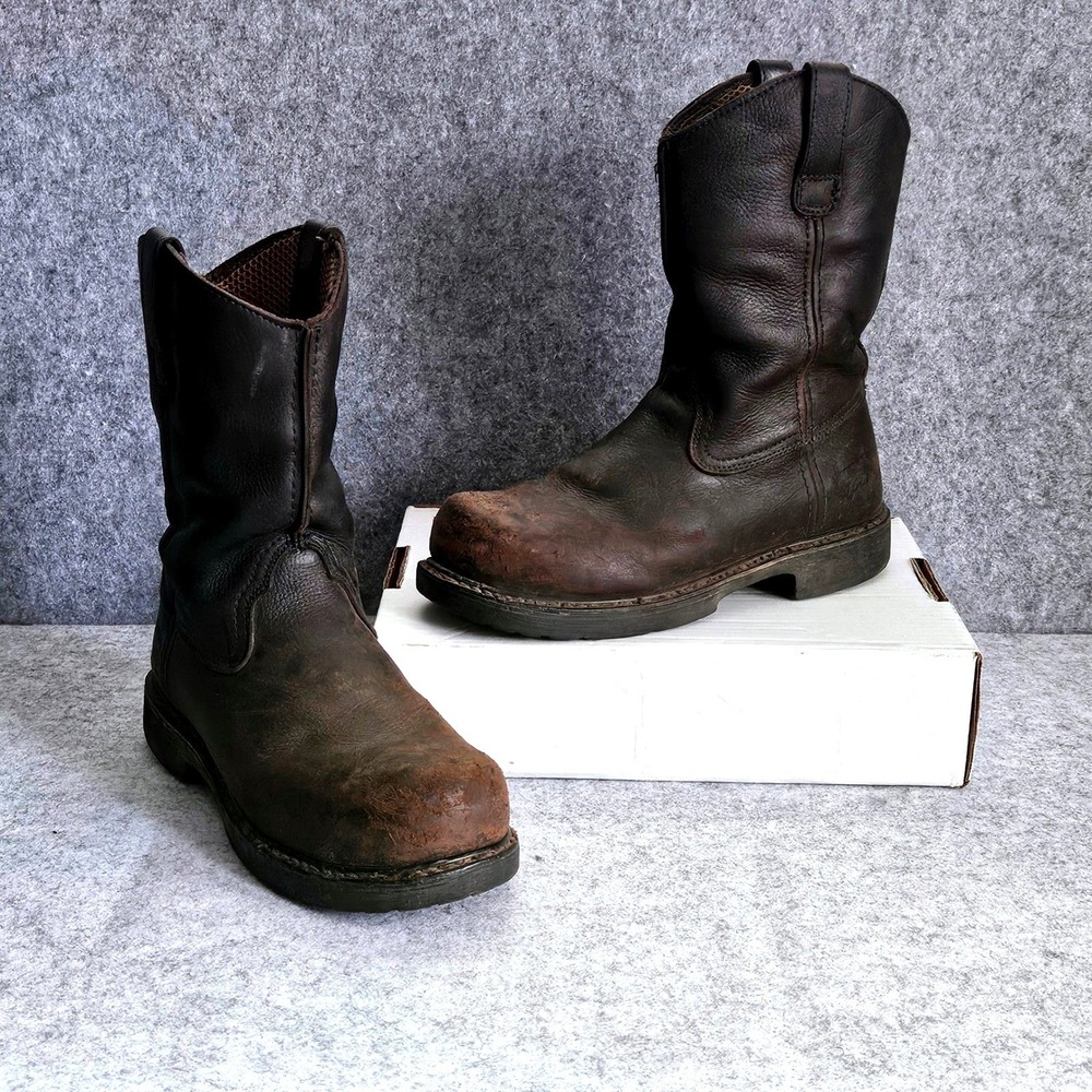 Georgia Mens 11in Wellington Waterproof Work Boots Brown Size 9 M